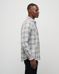 Cloud Flannel Plaid Button-Up| Travis Mathew