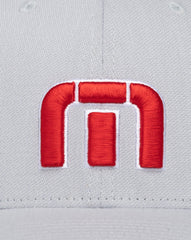 Red White Iconic Snapback Hat| Travis Mathew