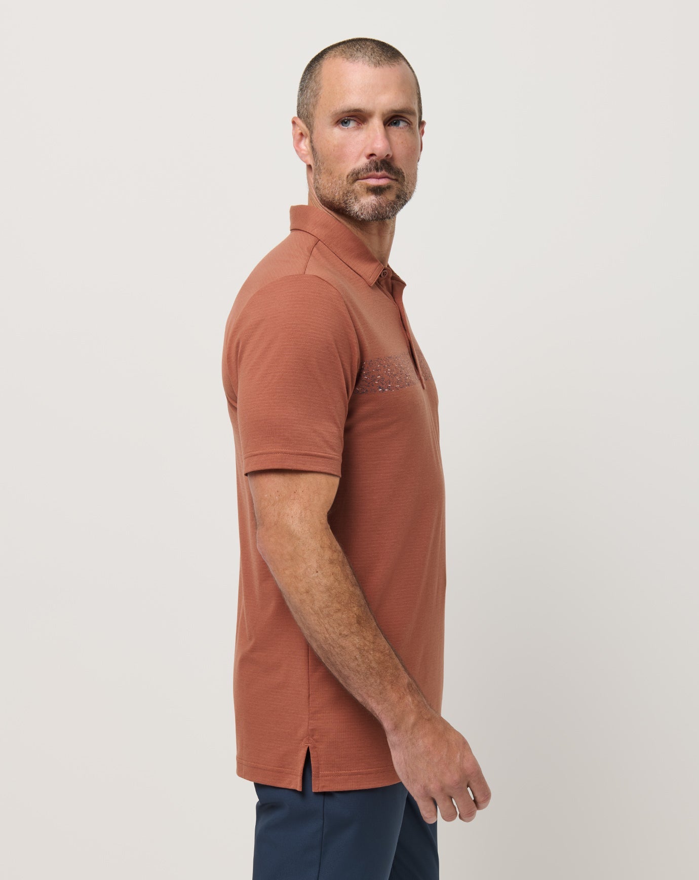 The Heater Chest Stripe Polo| Travis Mathew