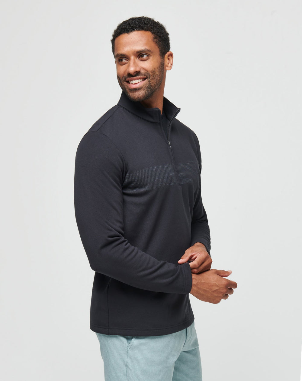 Upgraded Fleece Chest Stripe Quarter Zip| Travis Mathew
