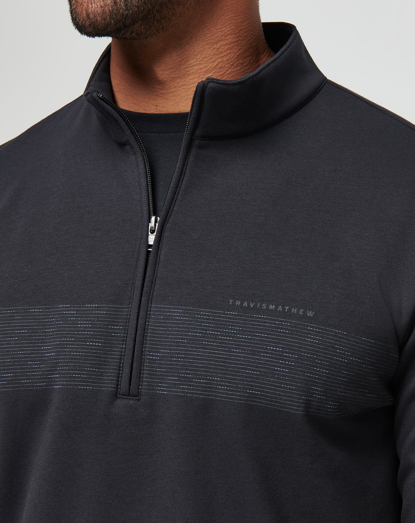 Upgraded Fleece Chest Stripe Quarter Zip| Travis Mathew
