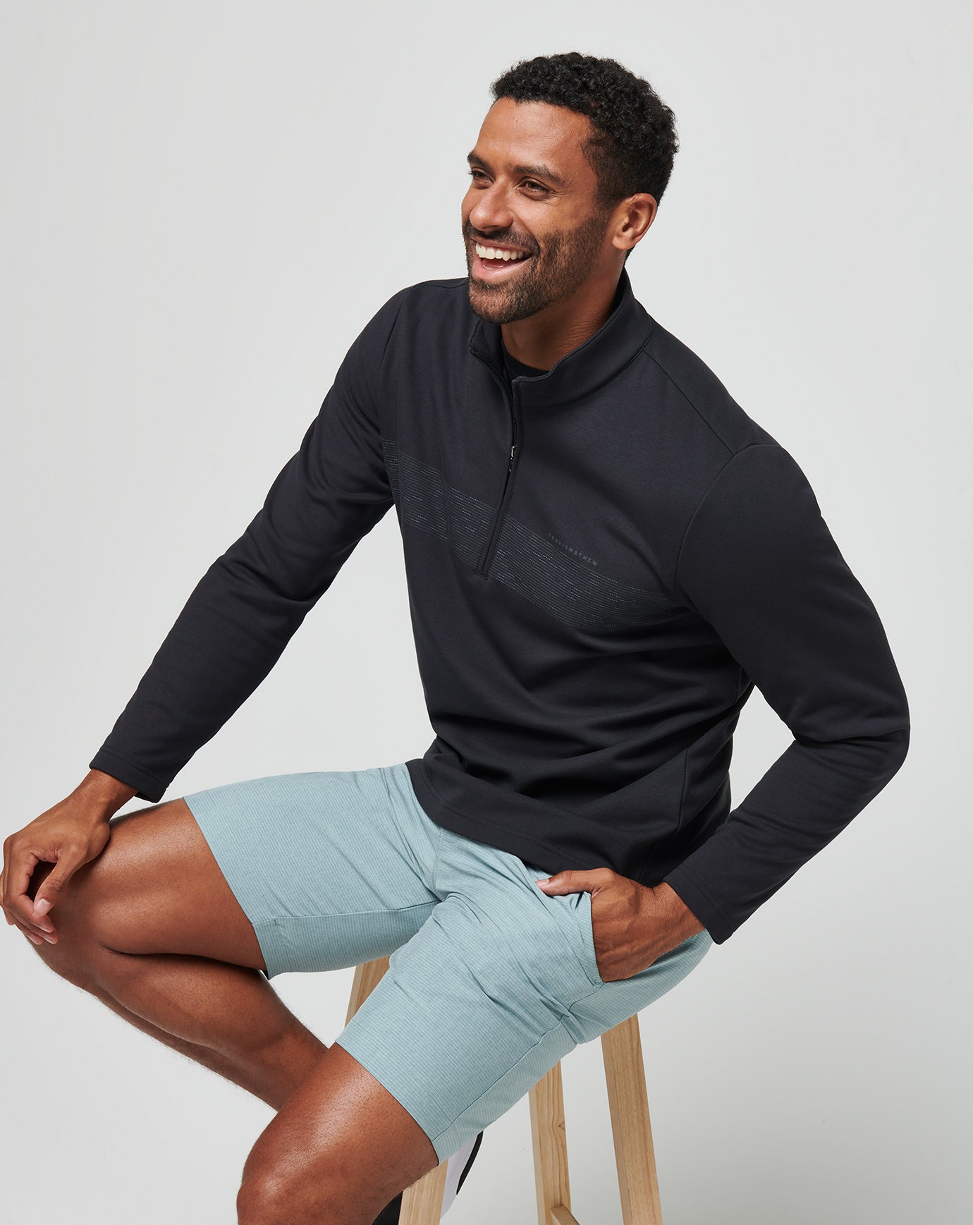 Upgraded Fleece Chest Stripe Quarter Zip| Travis Mathew