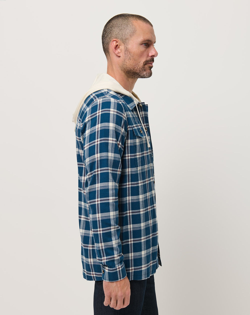 Cloud Flannel Hooded Button-Up| Travis Mathew