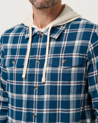 Cloud Flannel Hooded Button-Up| Travis Mathew