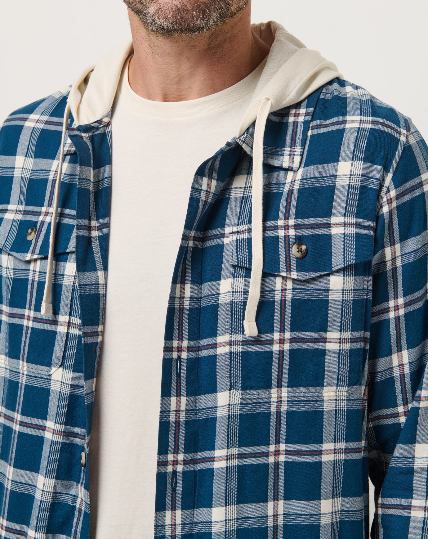 Cloud Flannel Hooded Button-Up| Travis Mathew