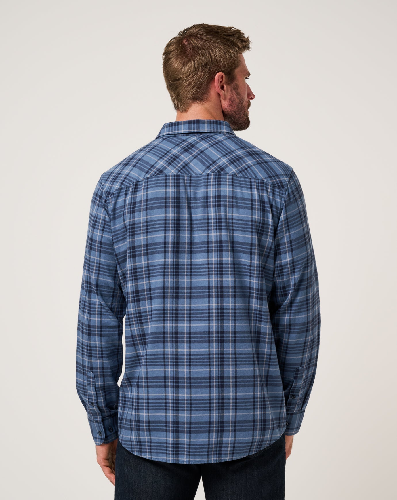Cloud Flannel Plaid Button-Up| Travis Mathew