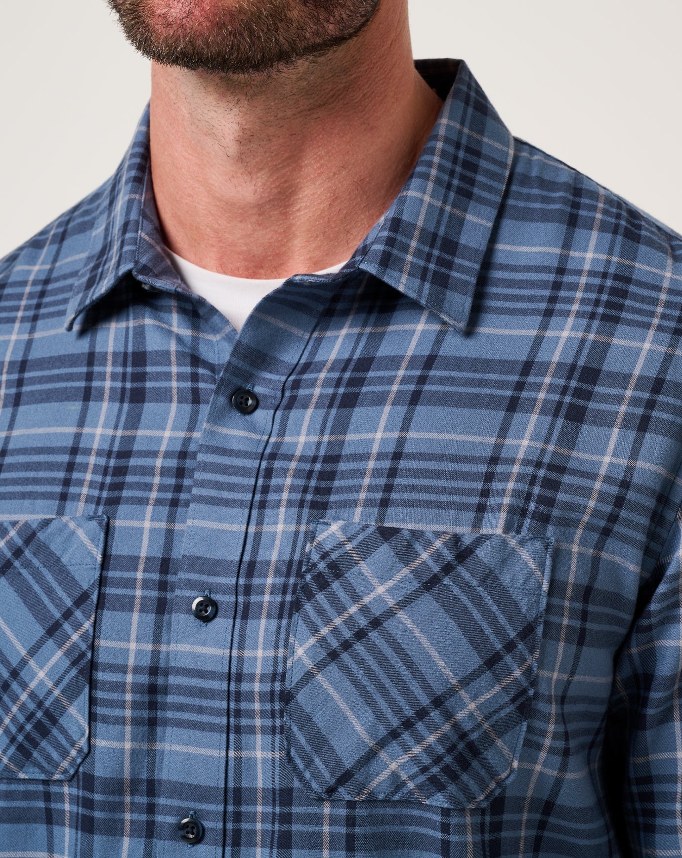 Cloud Flannel Plaid Button-Up| Travis Mathew