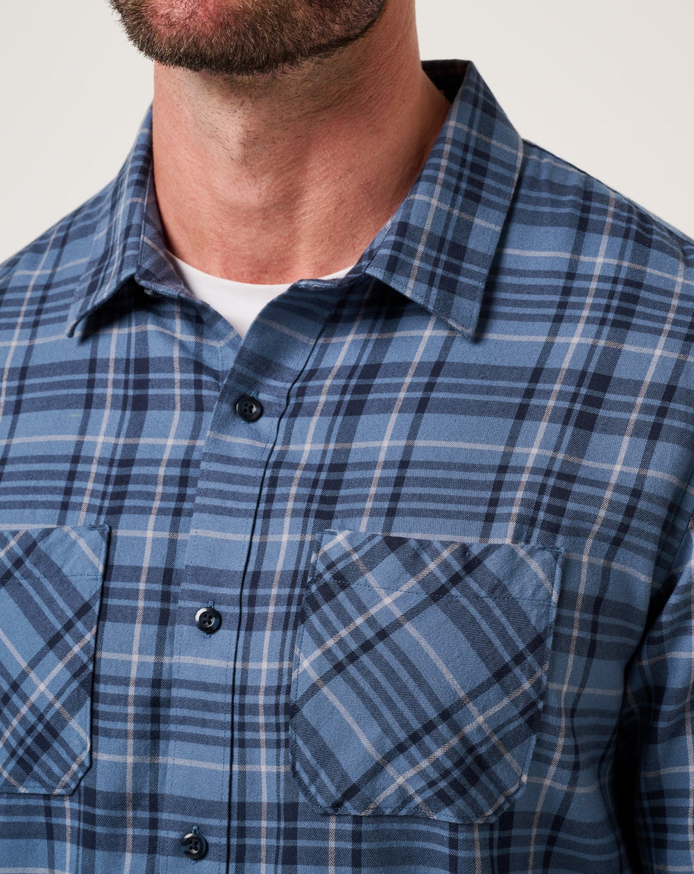Cloud Flannel Plaid Button-Up| Travis Mathew