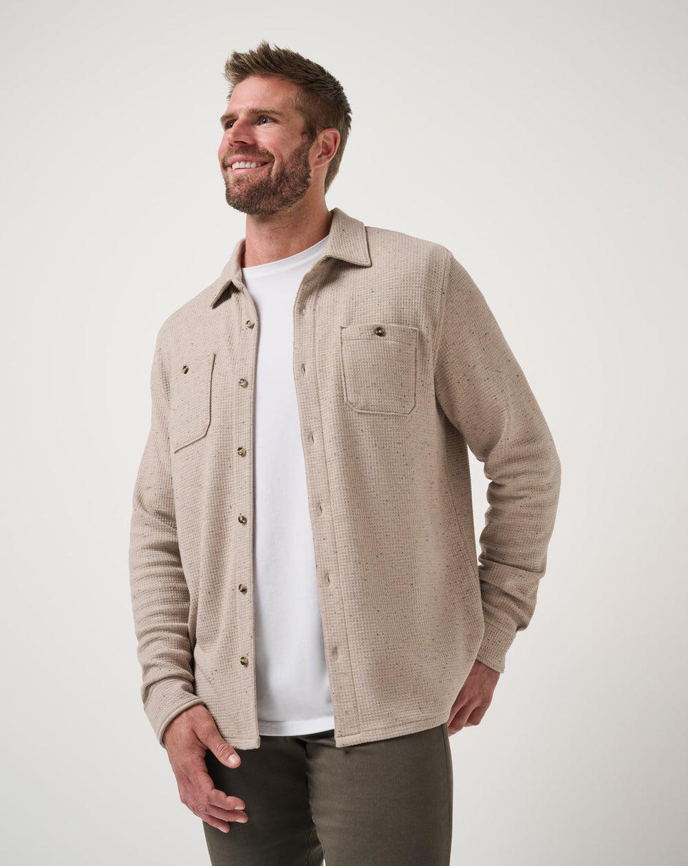 Cloud Waffle Shirt Jacket| Travis Mathew