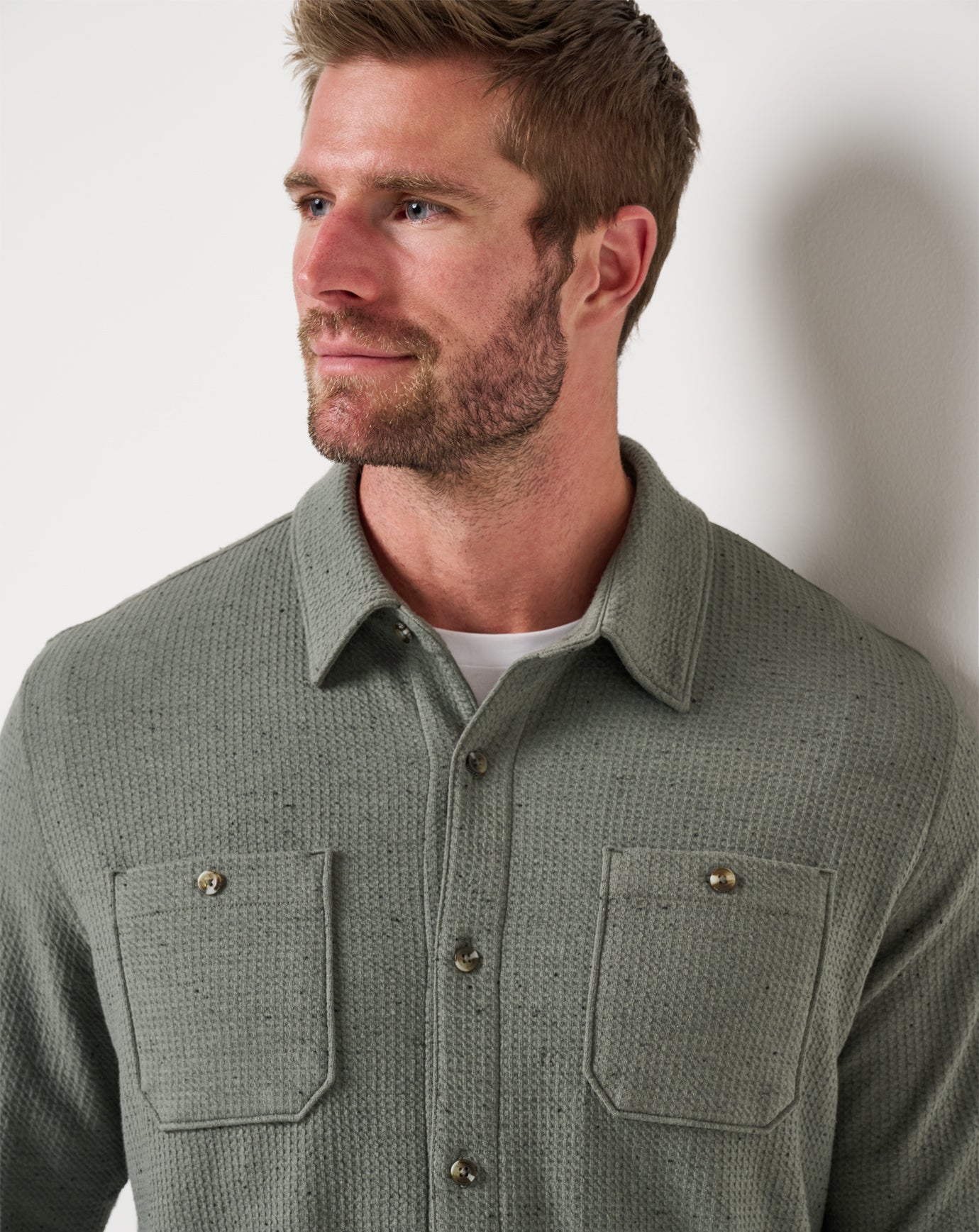 Cloud Waffle Shirt Jacket| Travis Mathew