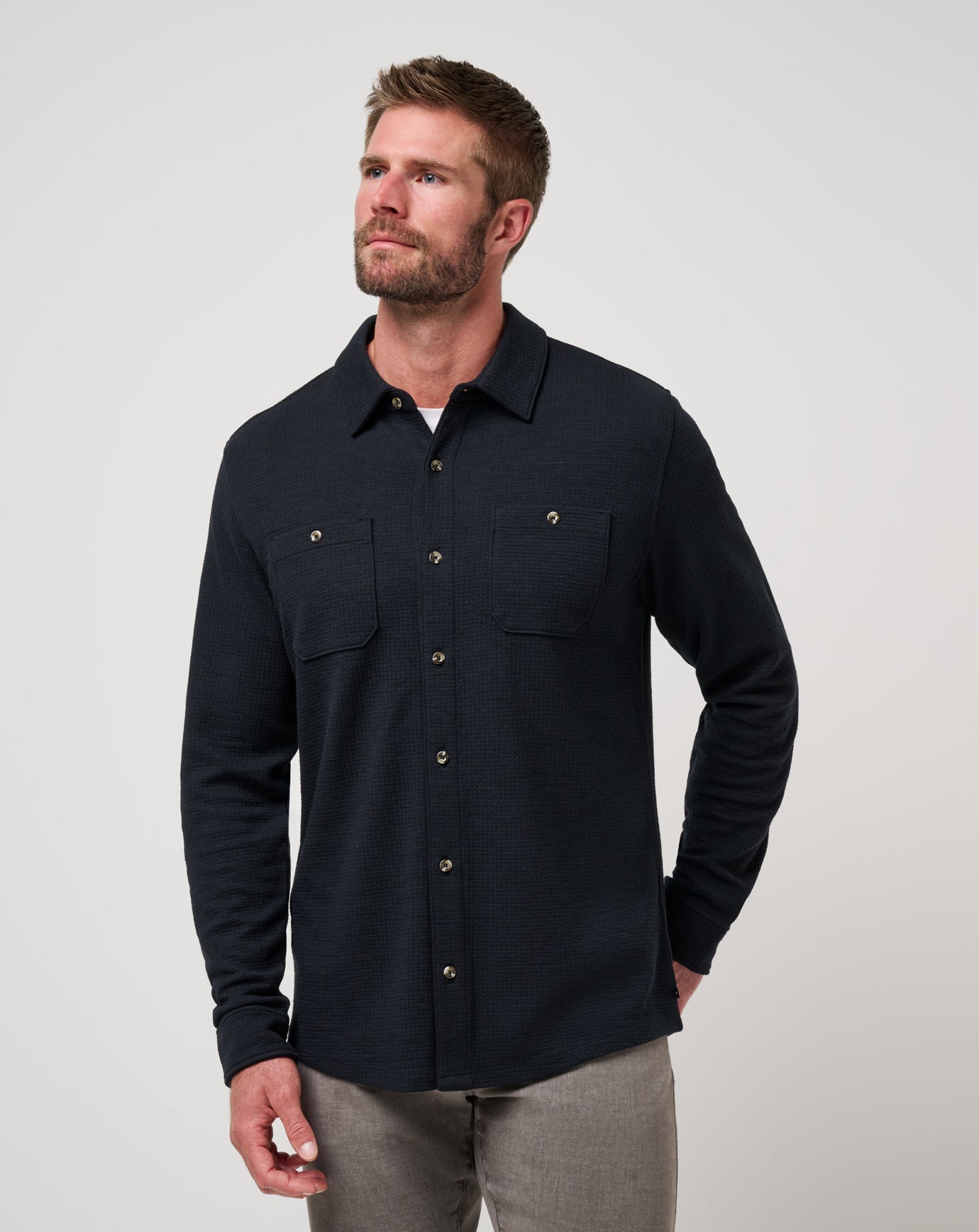 Cloud Waffle Shirt Jacket| Travis Mathew