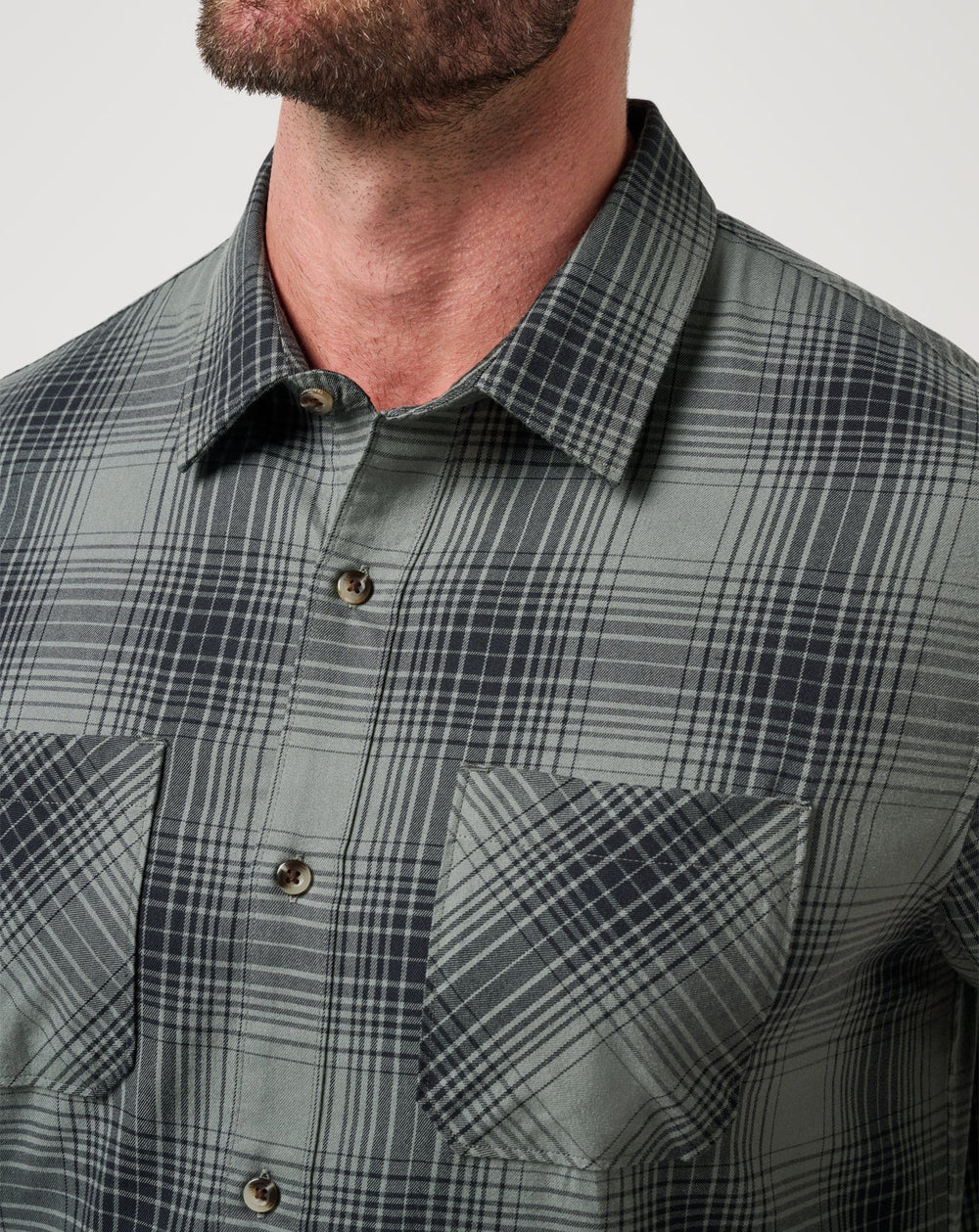 Cloud Flannel Plaid Button-Up| Travis Mathew