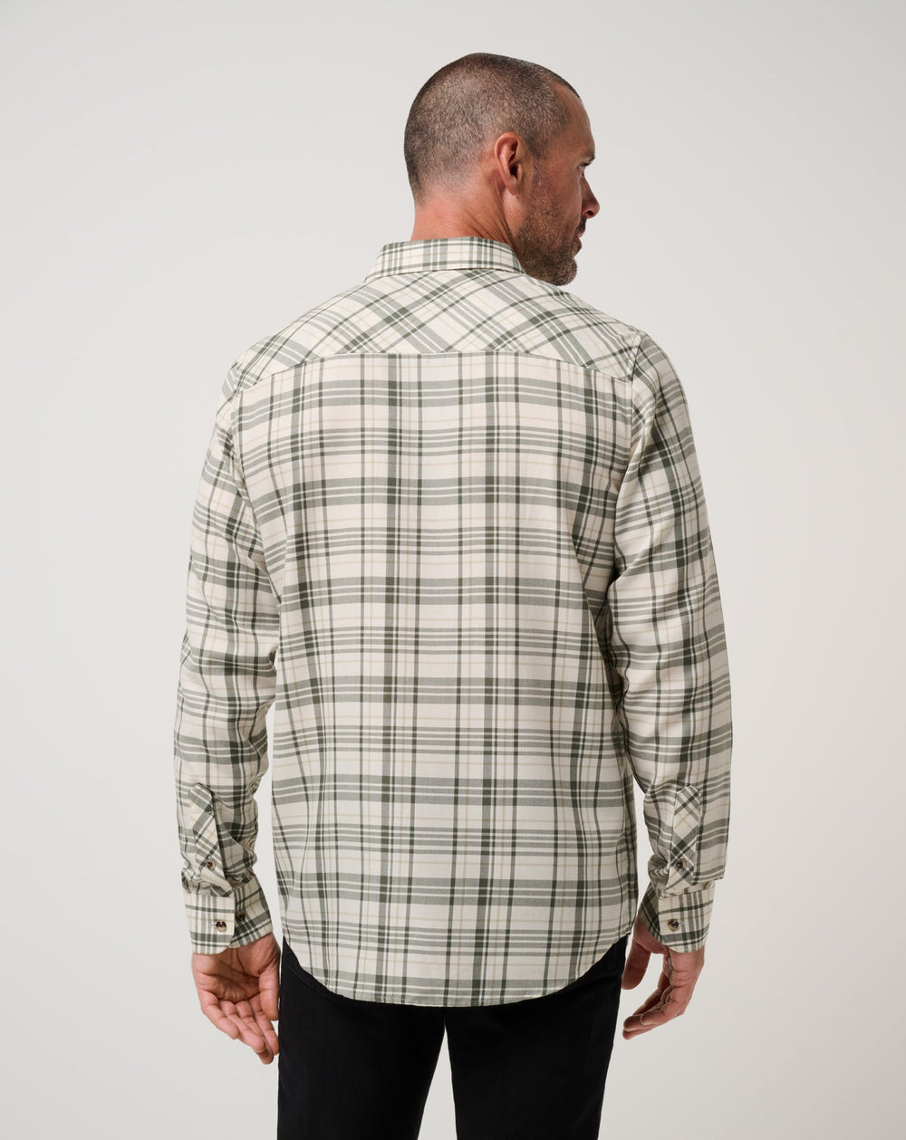 Cloud Flannel Plaid Button-Up| Travis Mathew