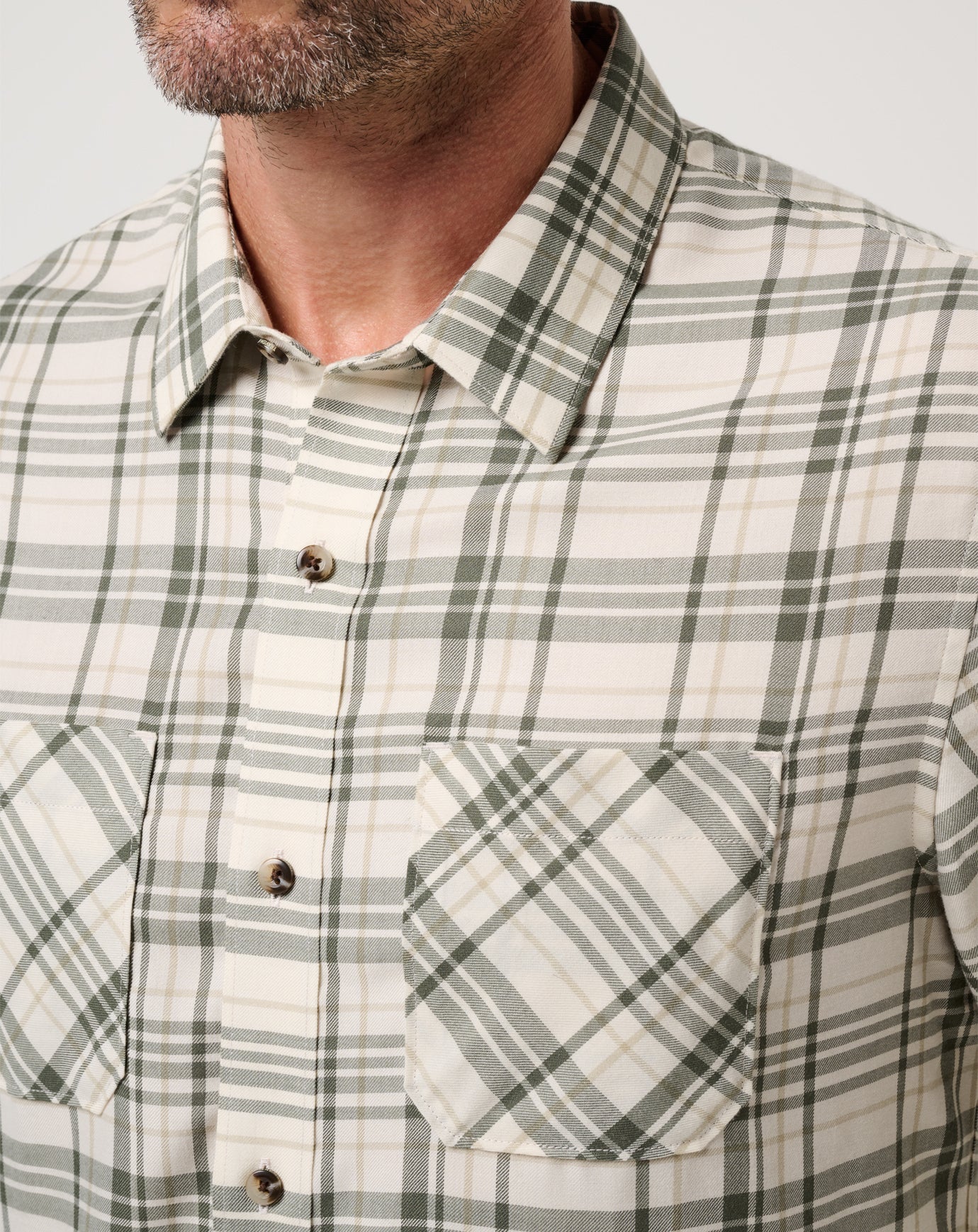 Cloud Flannel Plaid Button-Up| Travis Mathew