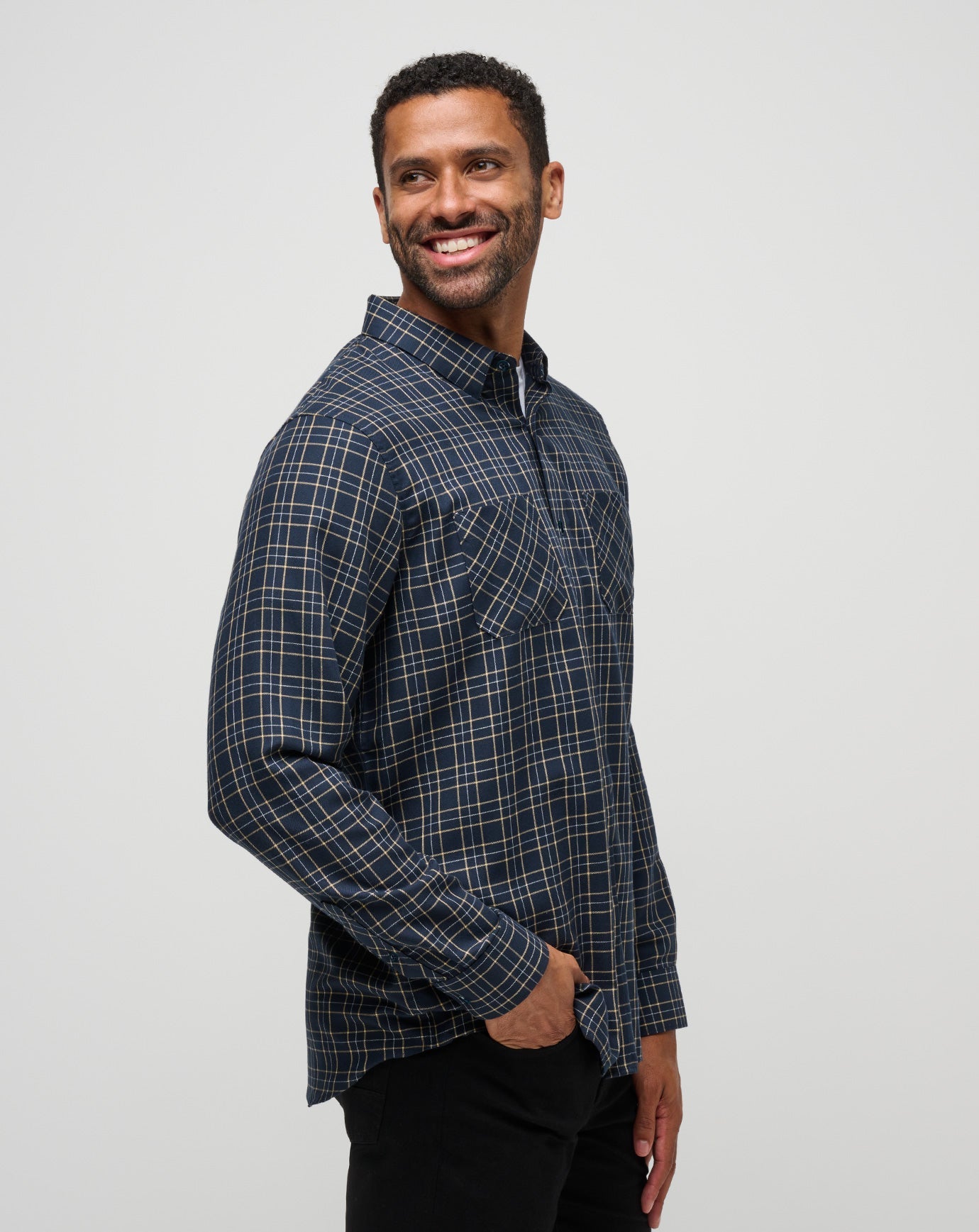 Cloud Flannel Plaid Button-Up| Travis Mathew
