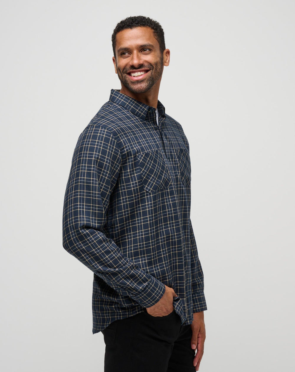 Cloud Flannel Plaid Button-Up| Travis Mathew