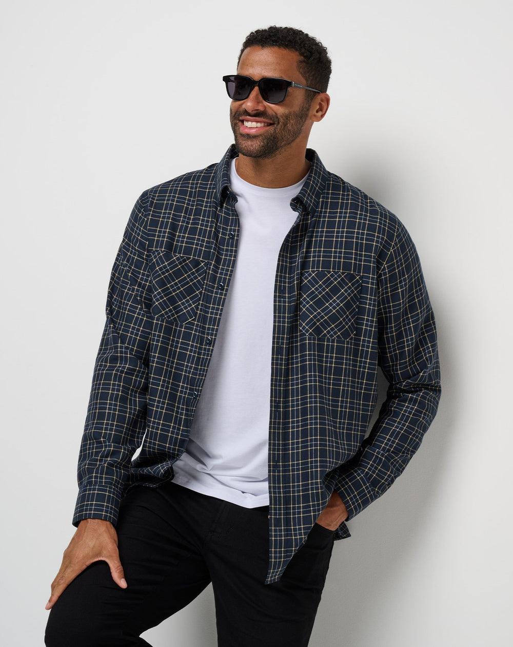 Cloud Flannel Plaid Button-Up| Travis Mathew
