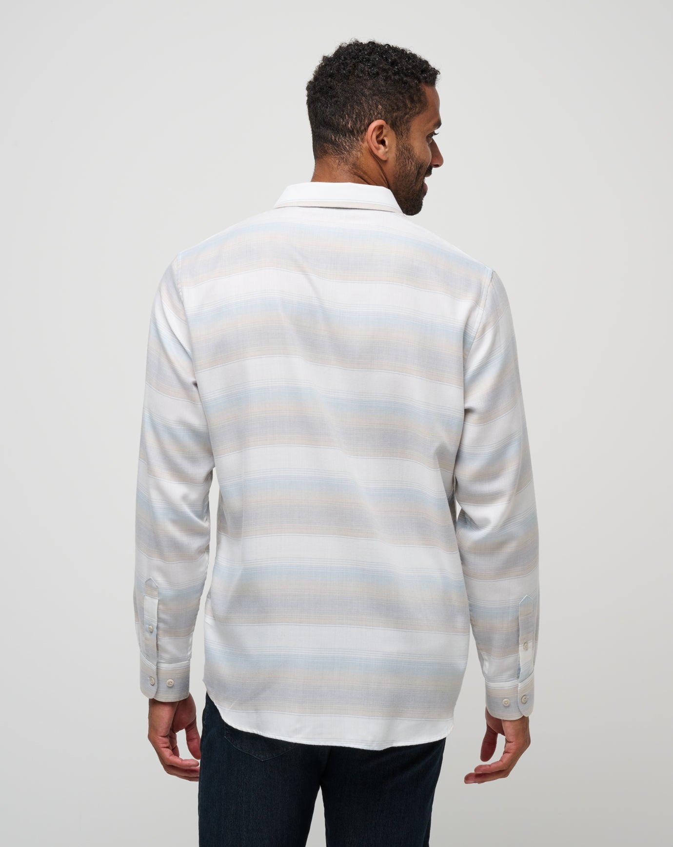 Cloud Flannel Stripe Button-Up| Travis Mathew