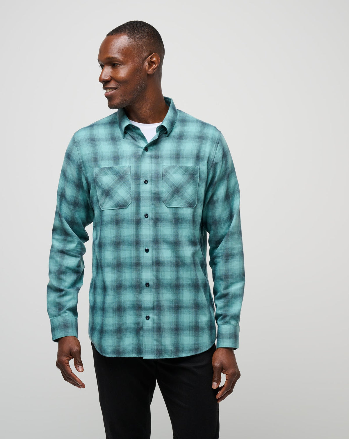 Cloud Flannel Plaid Button-Up| Travis Mathew