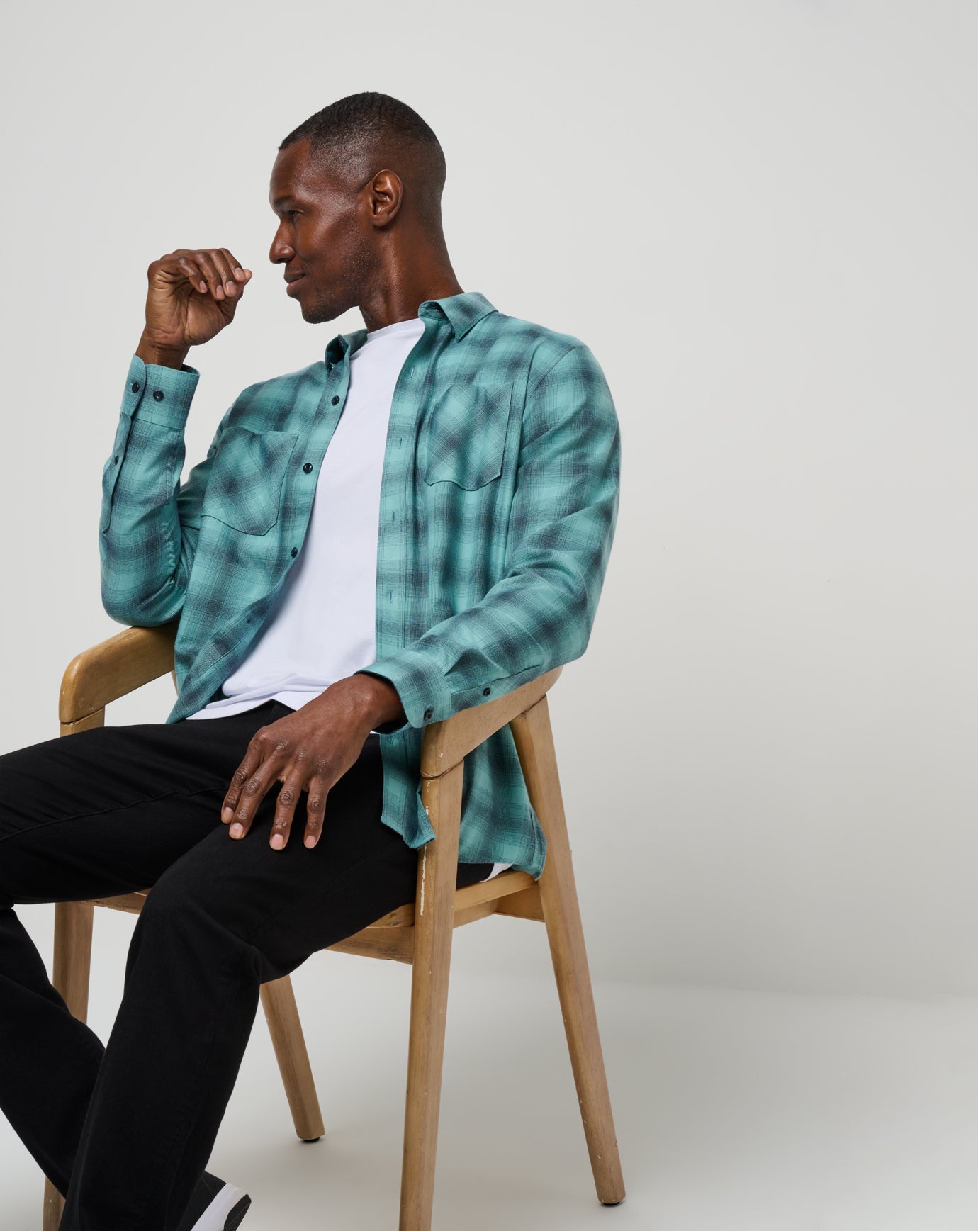 Cloud Flannel Plaid Button-Up| Travis Mathew