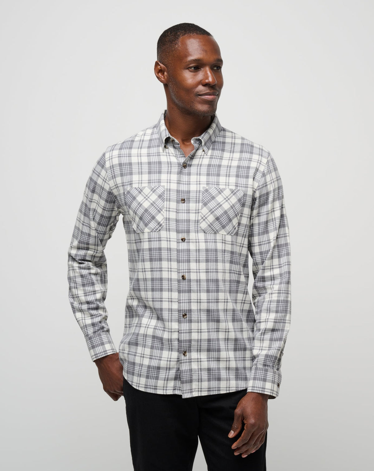 Cloud Flannel Plaid Button-Up| Travis Mathew