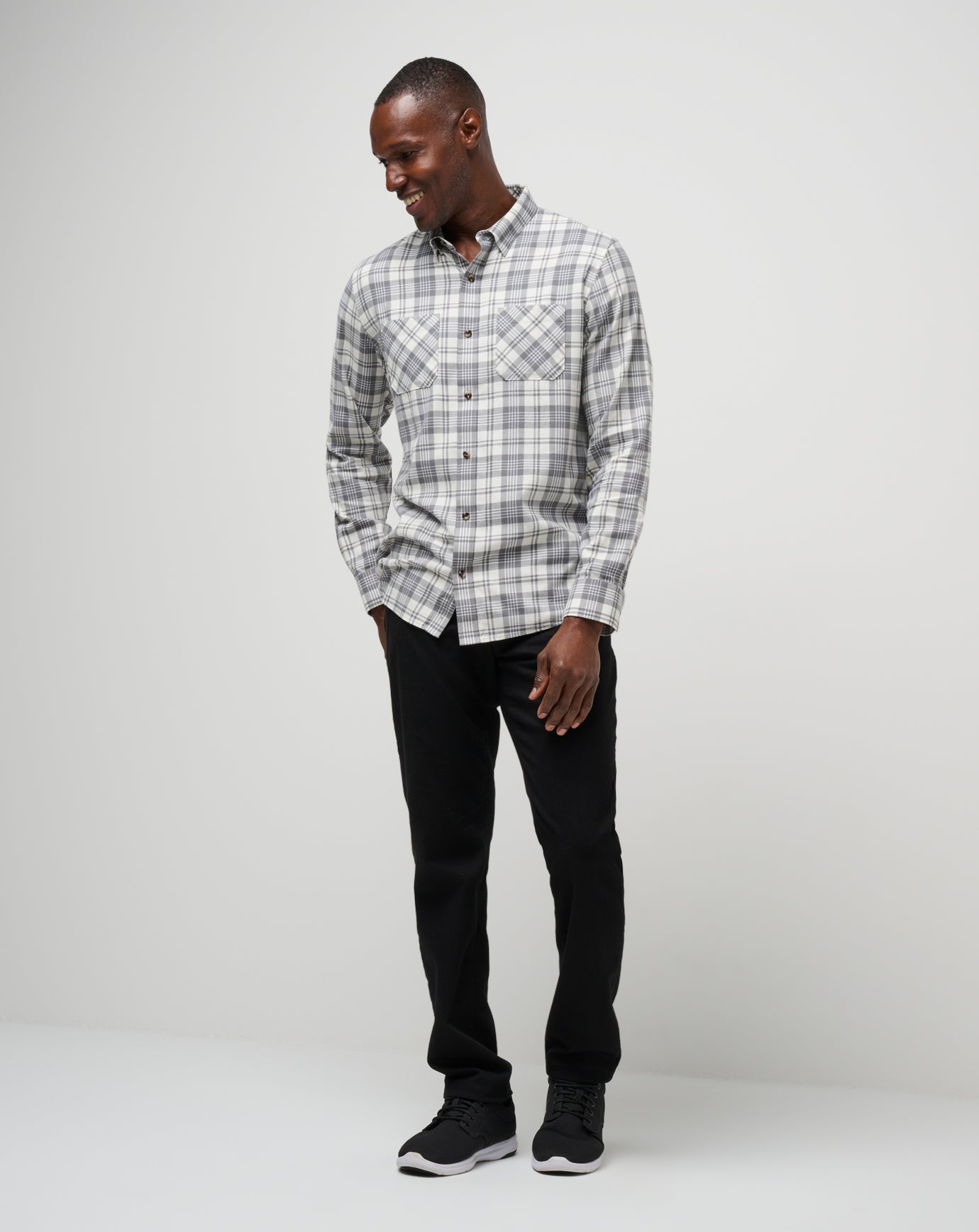 Cloud Flannel Plaid Button-Up| Travis Mathew