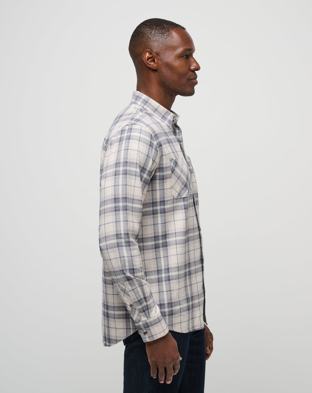 Cloud Flannel Plaid Button-Up| Travis Mathew