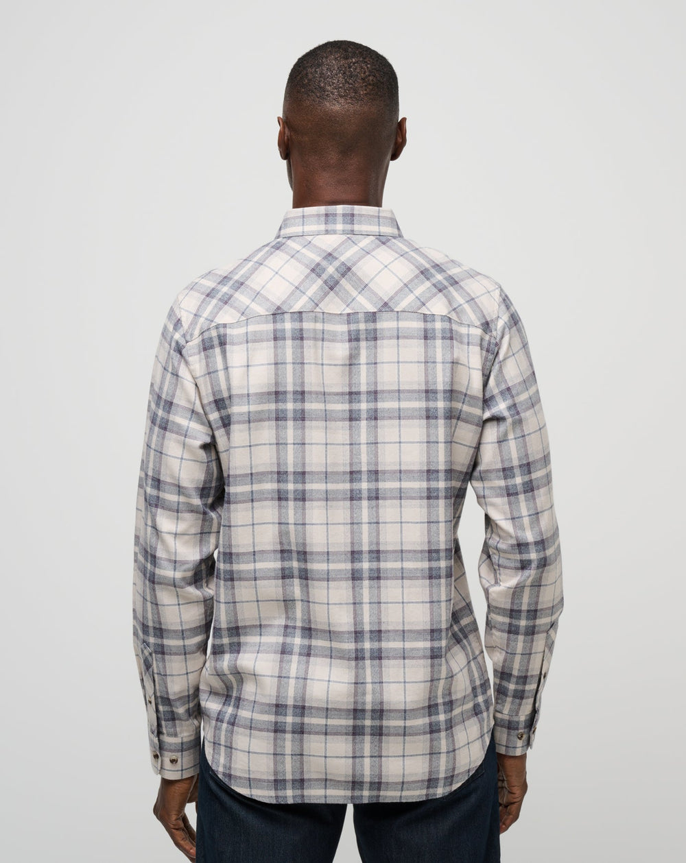 Cloud Flannel Plaid Button-Up| Travis Mathew