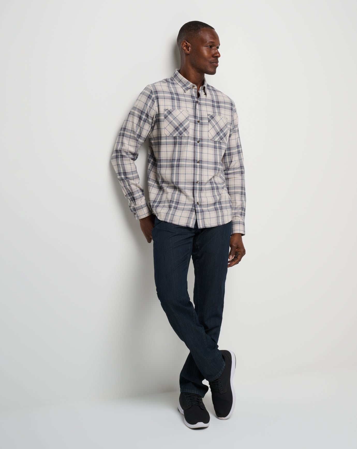 Cloud Flannel Plaid Button-Up| Travis Mathew