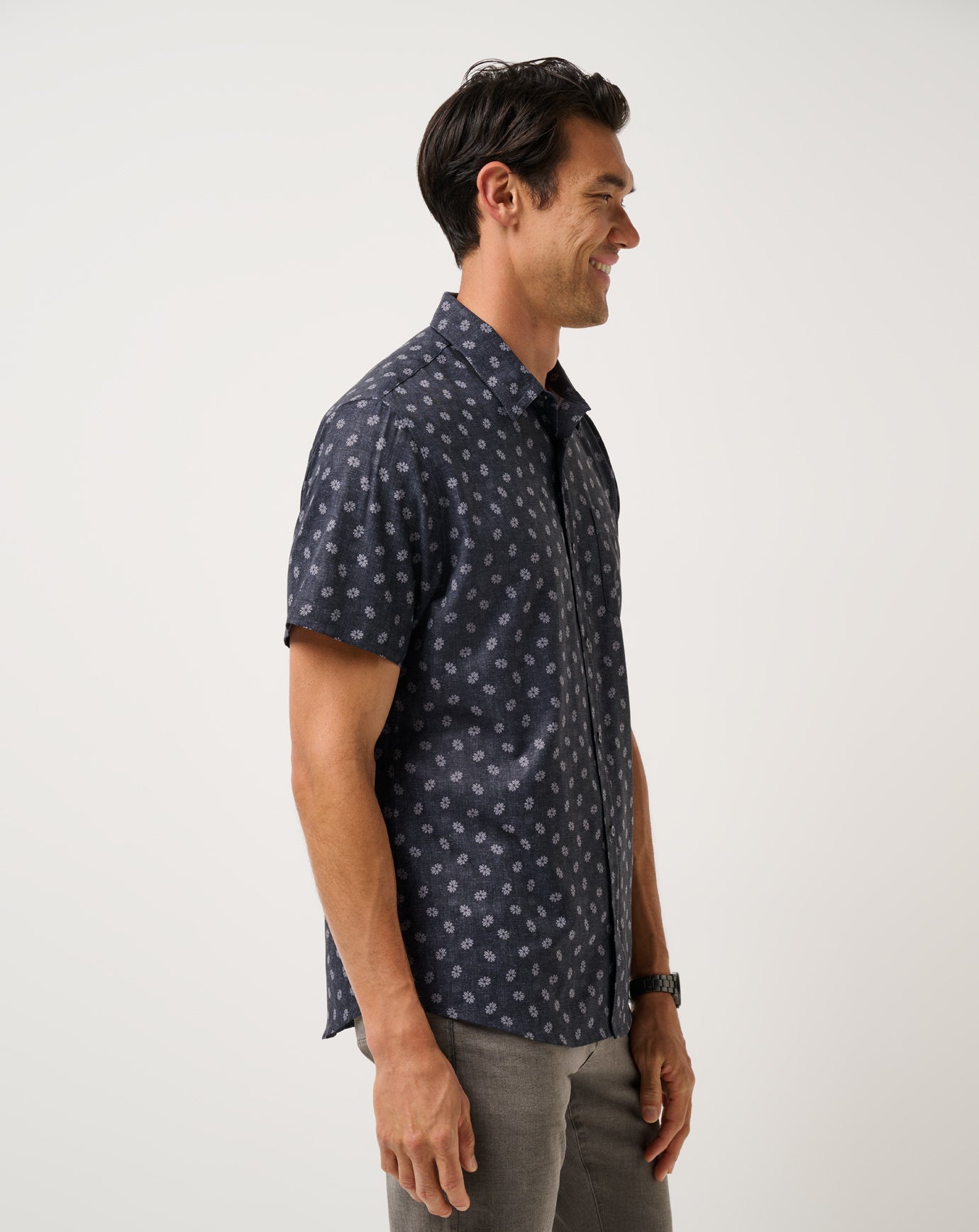 Techwoven Grey Wind Button-Up| Travis Mathew
