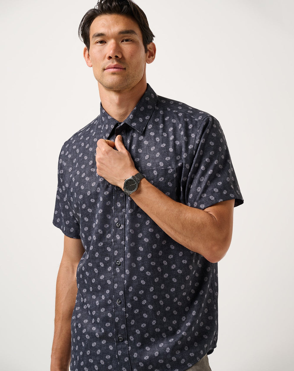 Techwoven Grey Wind Button-Up| Travis Mathew