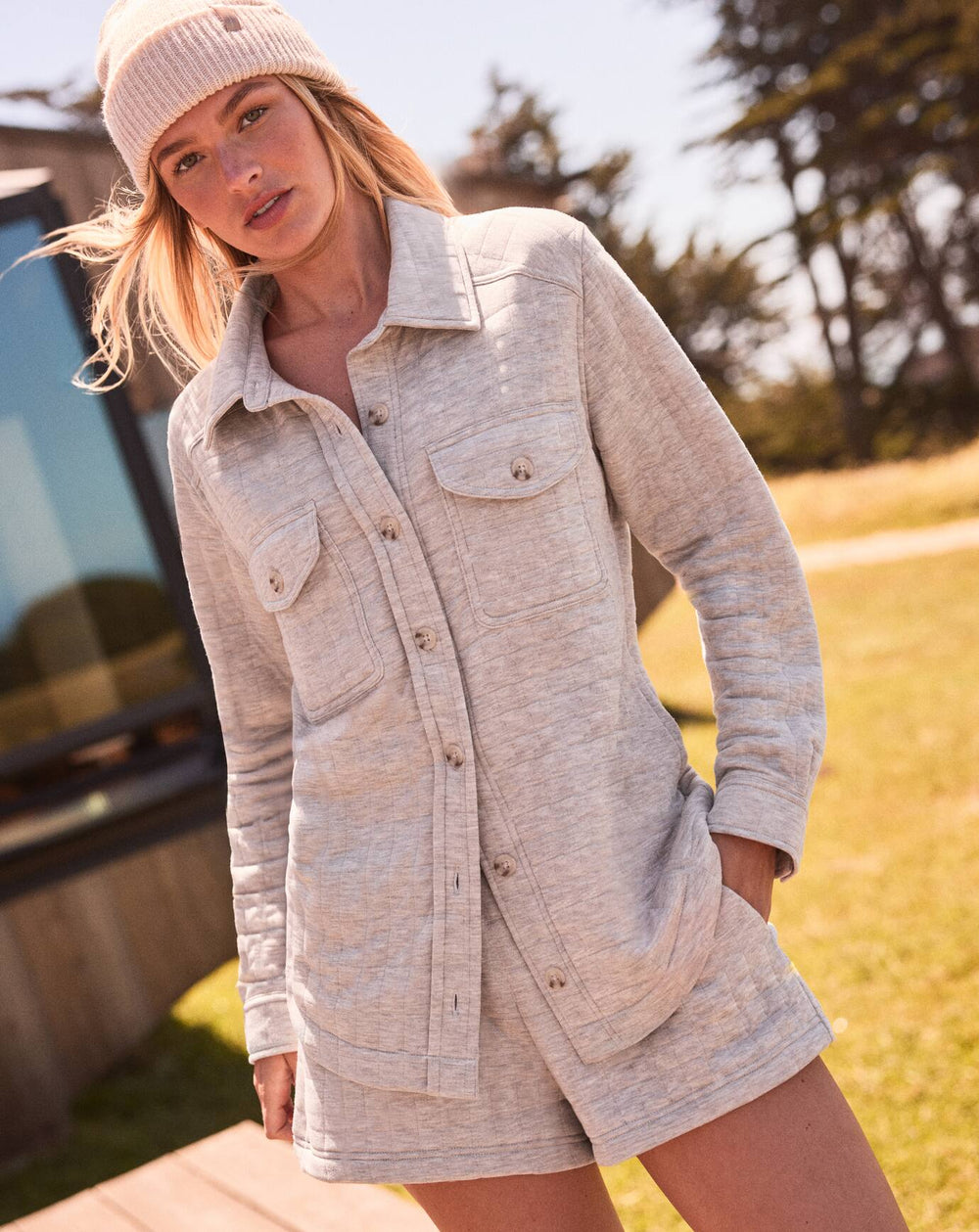 Cloud Coastal Quilted Shacket| Travis Mathew