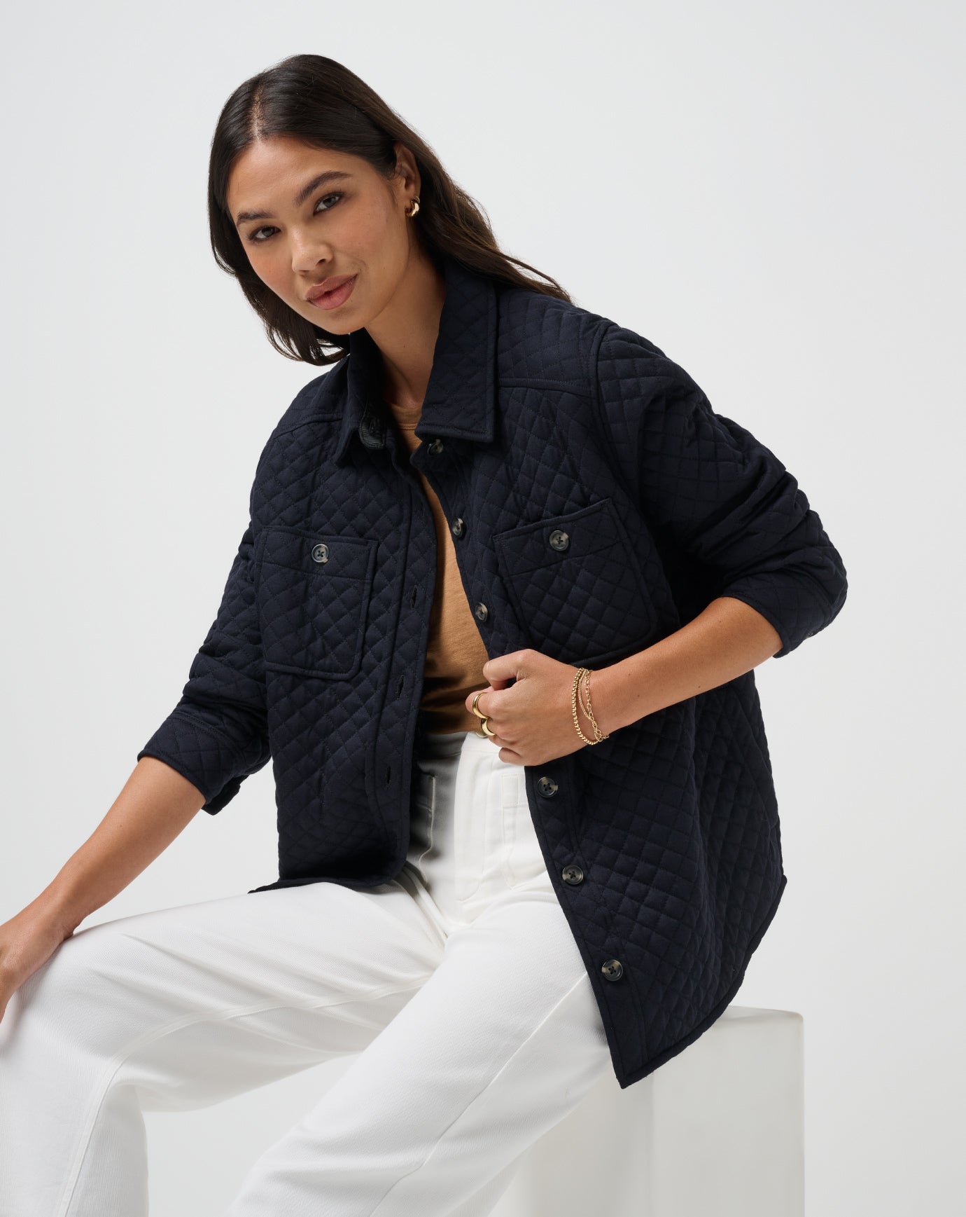 Diamond Quilted Shacket| Travis Mathew