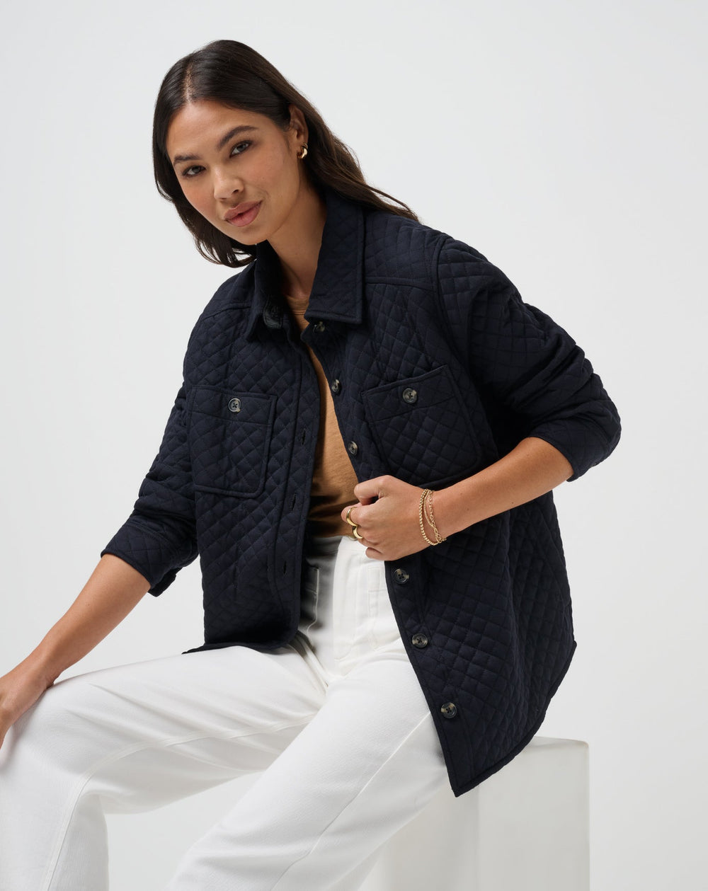 Diamond Quilted Shacket| Travis Mathew